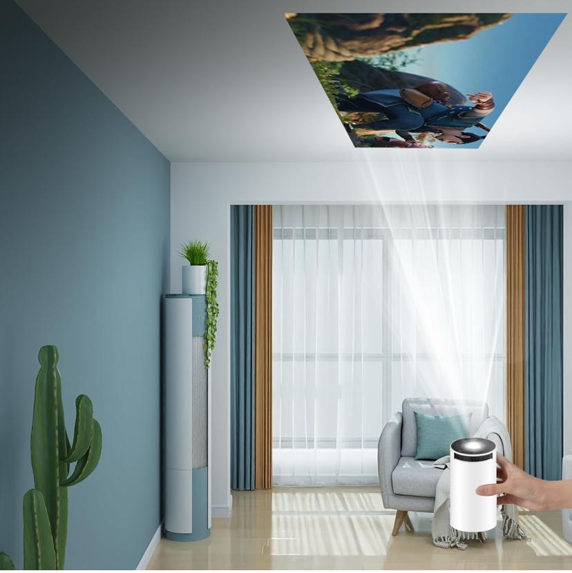 Smart Projector 1080p HD With All OTT Apps WIFI, Bluetooth 270 Degree Rotatable, Android, 100" Max Display