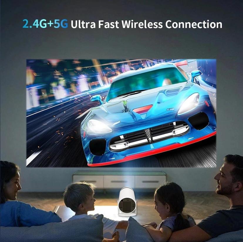 Smart Projector 1080p HD With All OTT Apps WIFI, Bluetooth 270 Degree Rotatable, Android, 100" Max Display