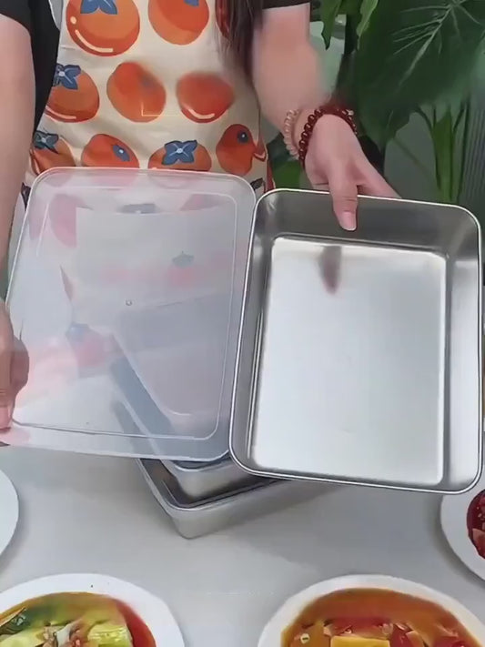Non Stick Baking Pan Food Storage Box with Cover